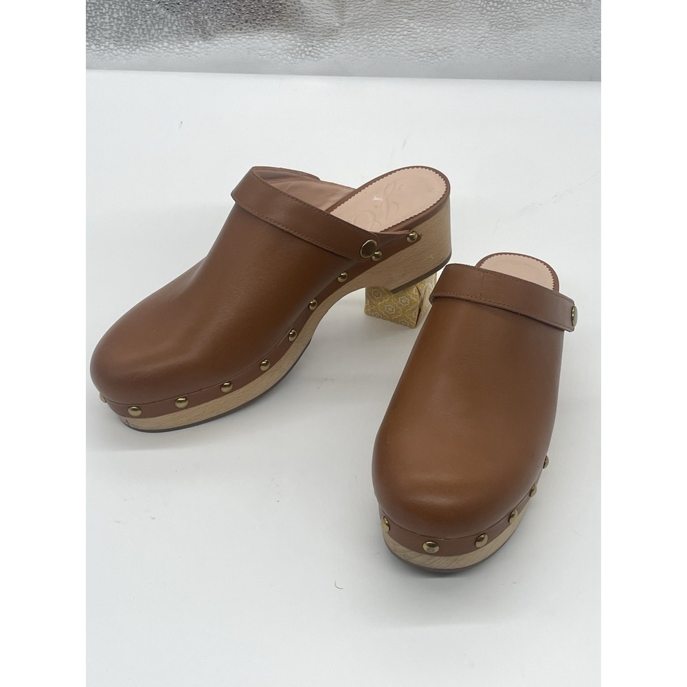 J.Crew Convertible Leather Clogs Womens Sz 9.5 Cognac Brown Boho Casual Shoes - Picture 2 of 8